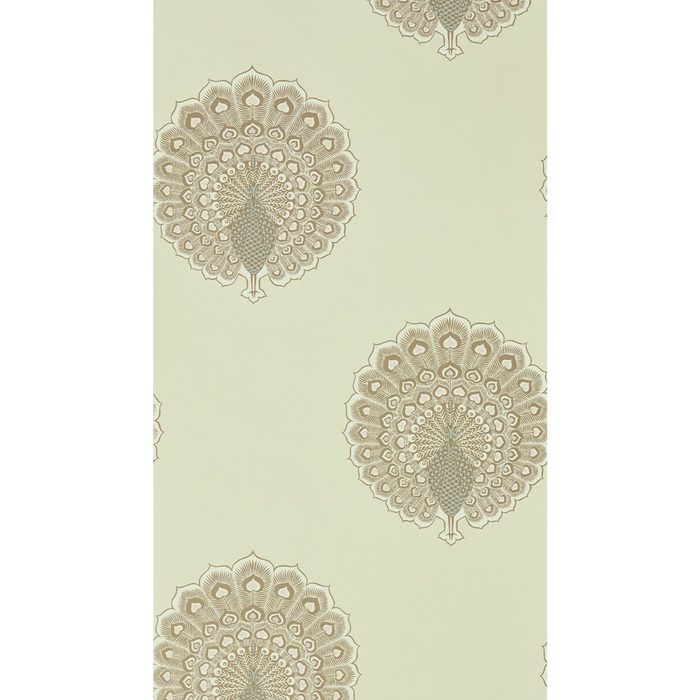 Kalapi Peacock Wallpaper 216758 by Sanderson in Parchment White